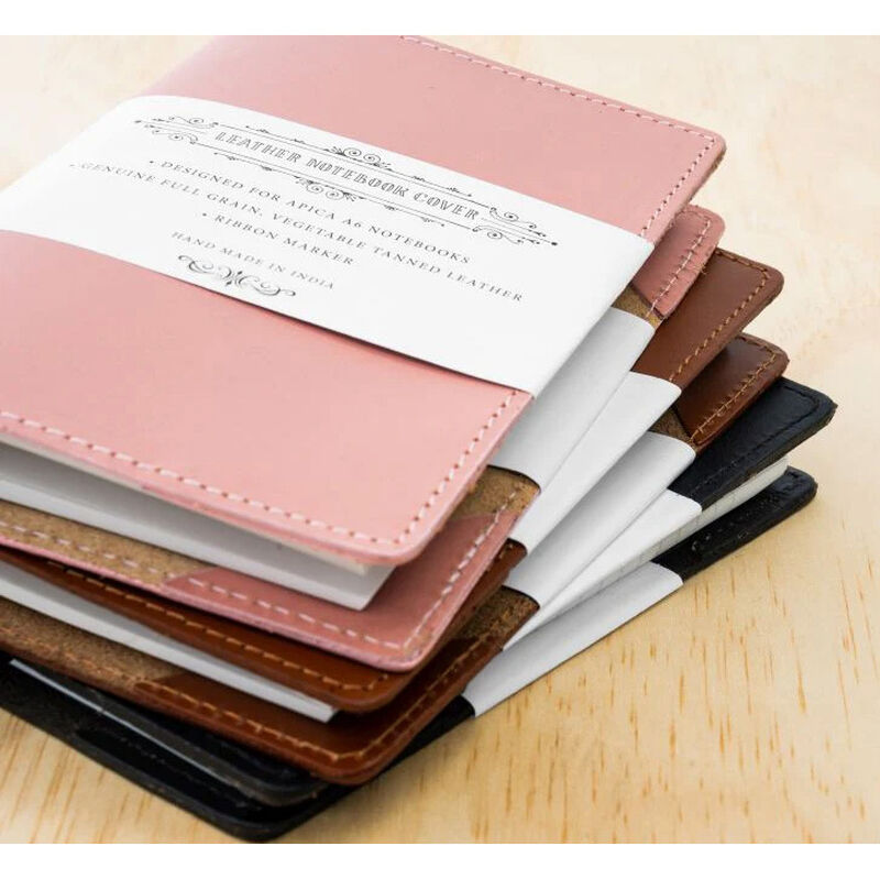 Apica A5 Notebook with Leather Jacket Dusky Pink image number 3